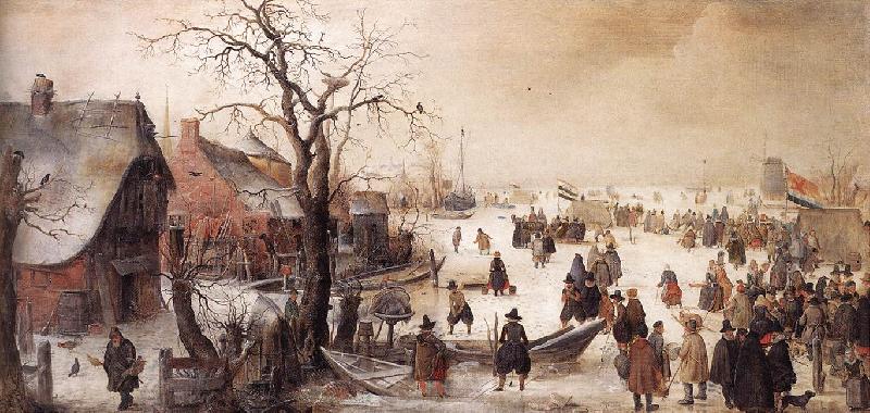 AVERCAMP, Hendrick Winter Scene on a Canal  ggg France oil painting art